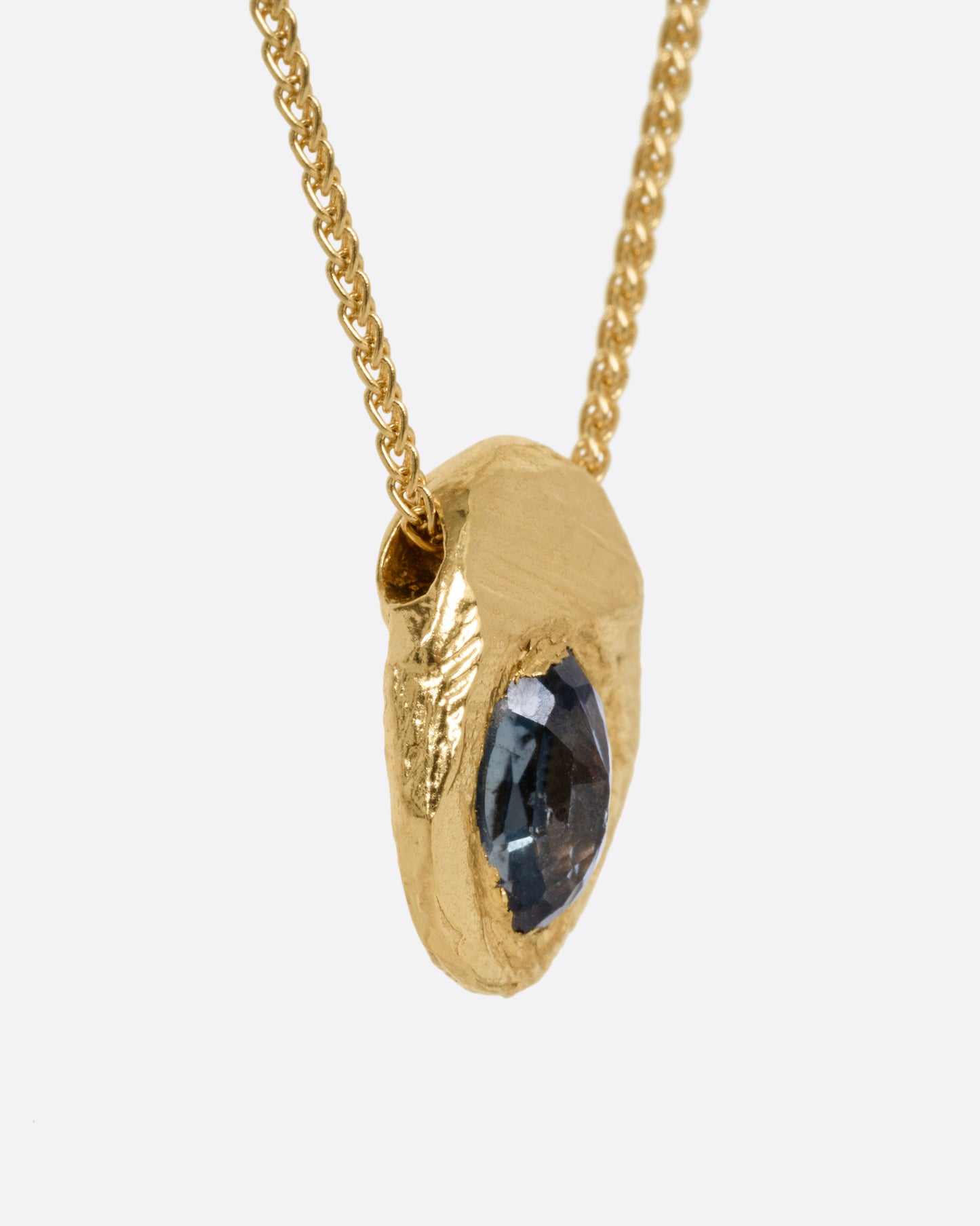 Teal Sapphire Slider Necklace