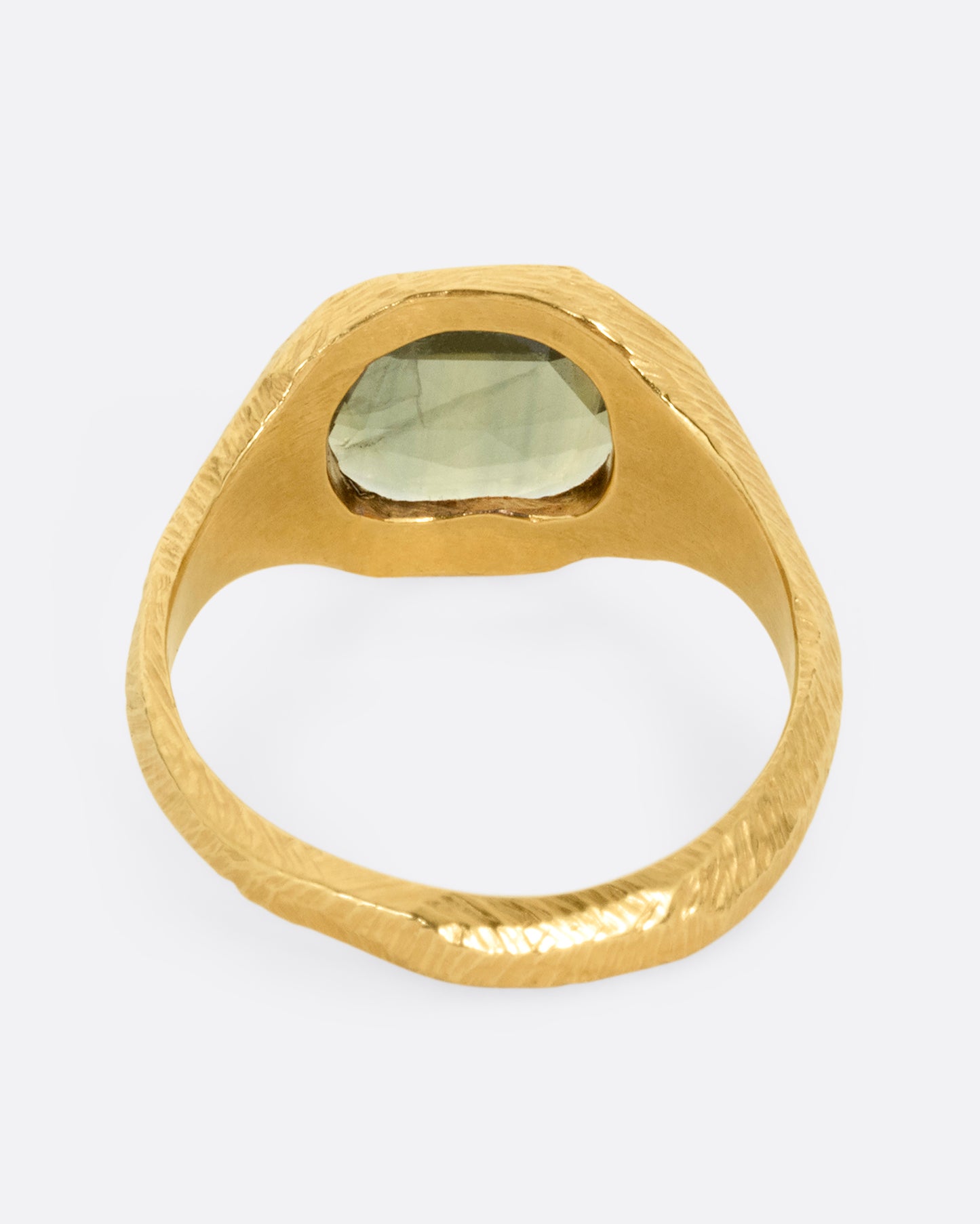 Green Sapphire Signet Ring