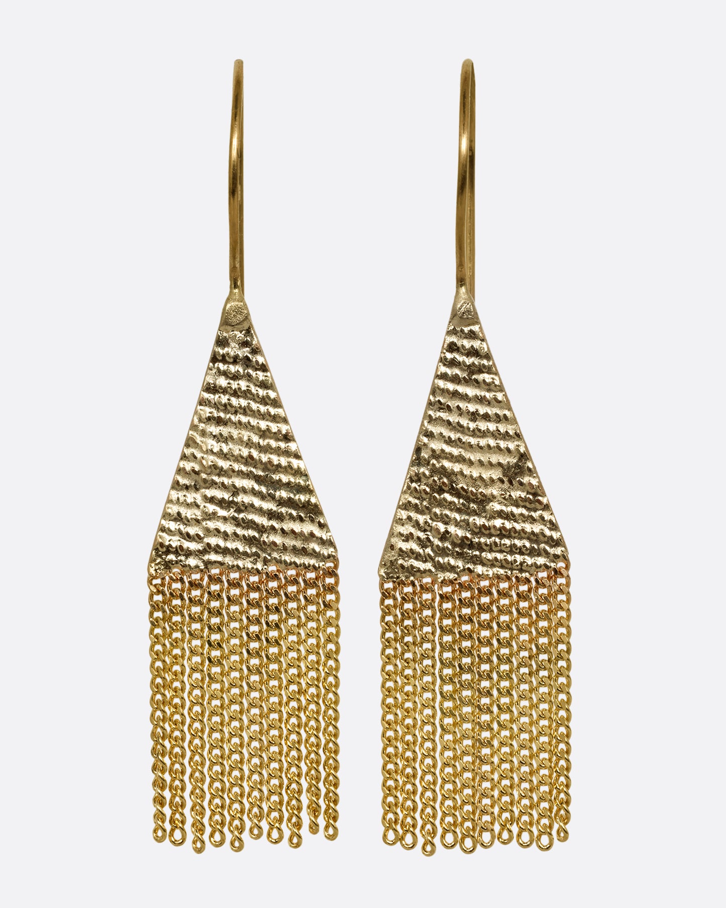Gold Triangle Dangle Earrings