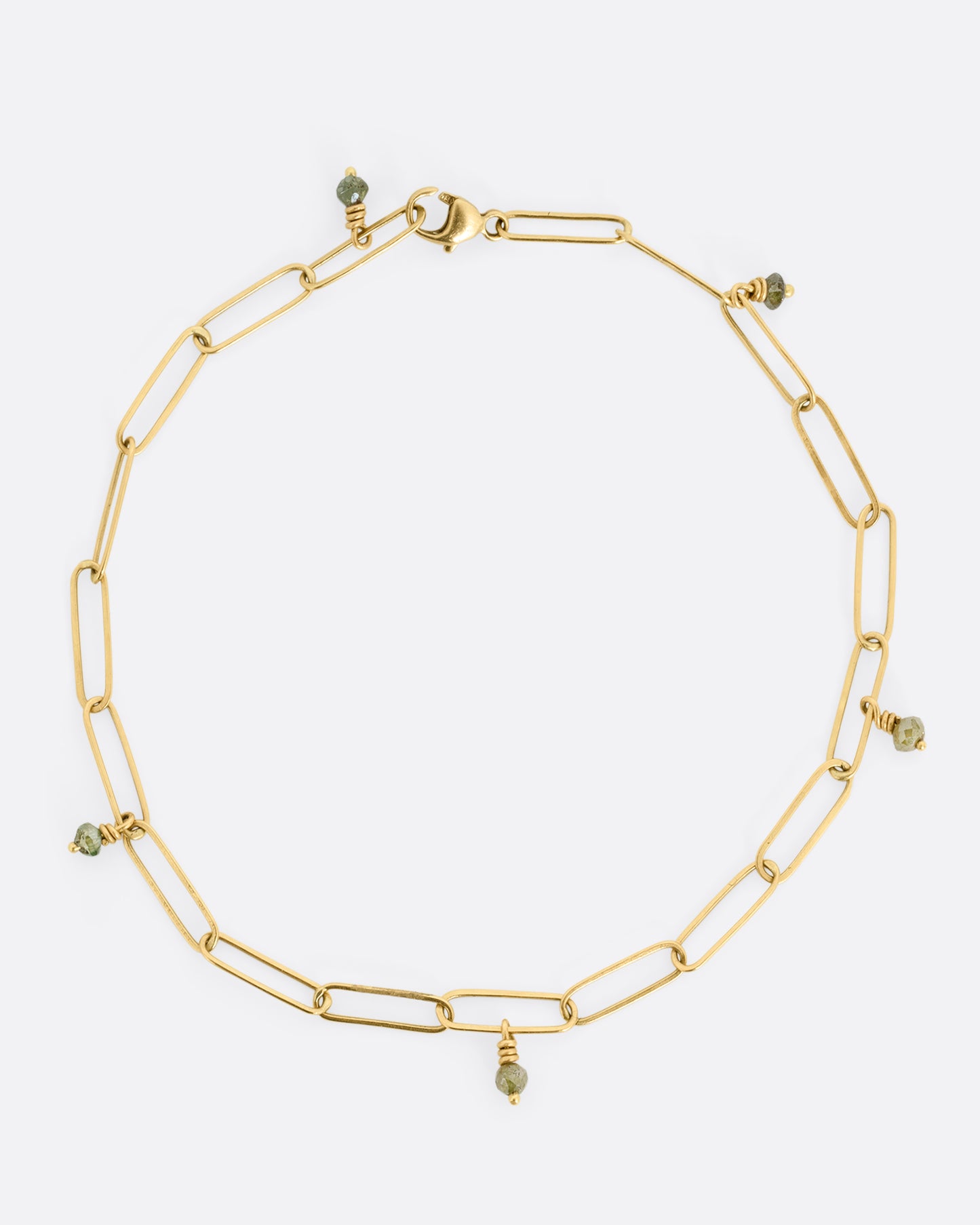 Popsicle Stick Green Diamond Bracelet