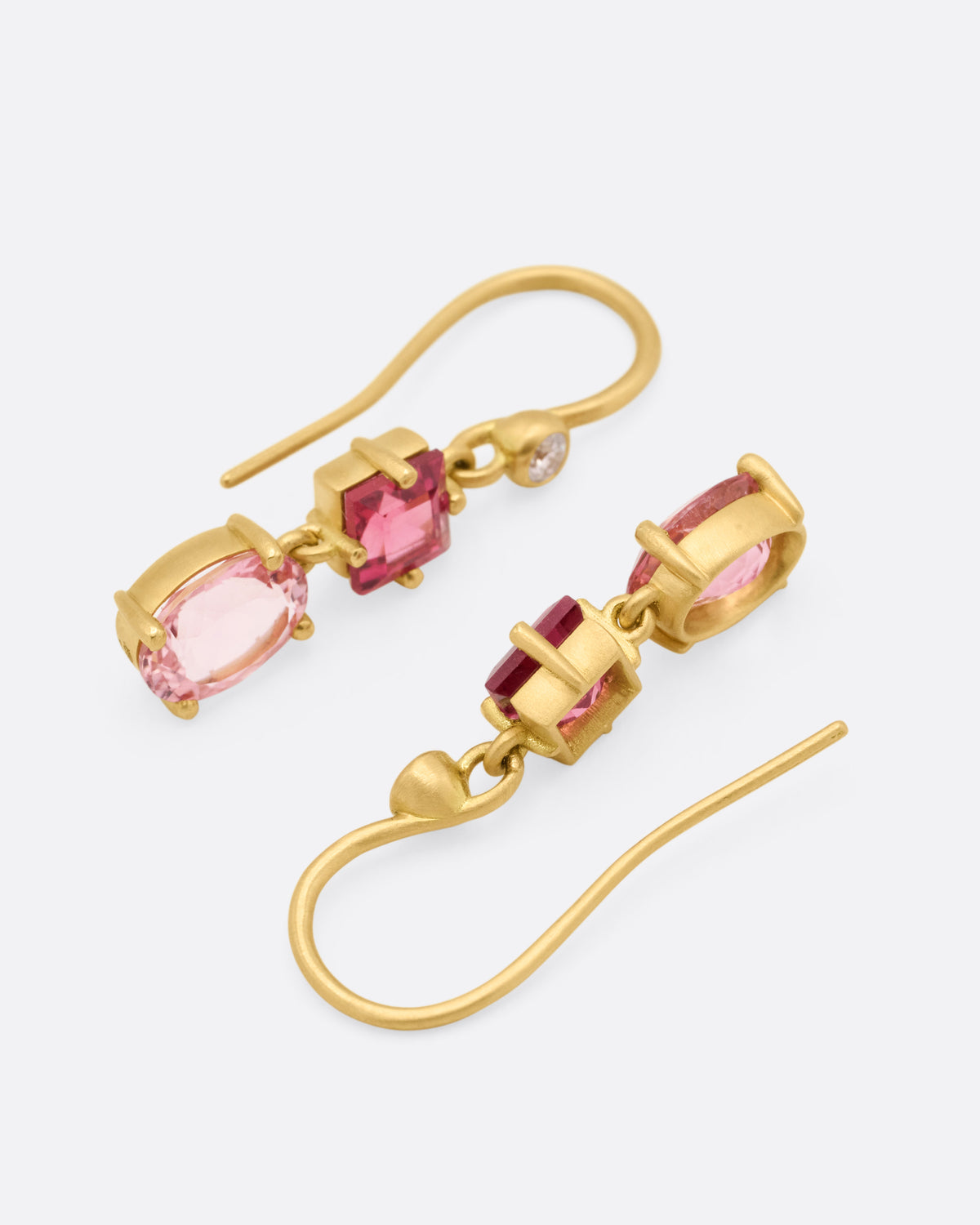 Pink Tourmaline Gemma Drop Earrings