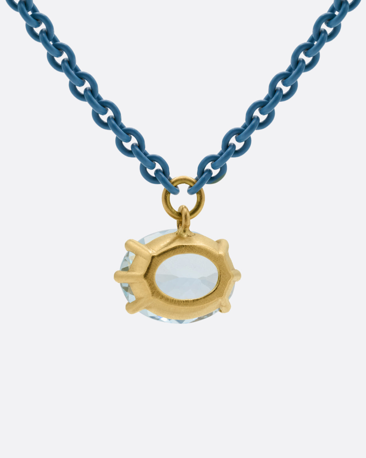 Cromia Aquamarine and Acrylic Coated Chain Necklace