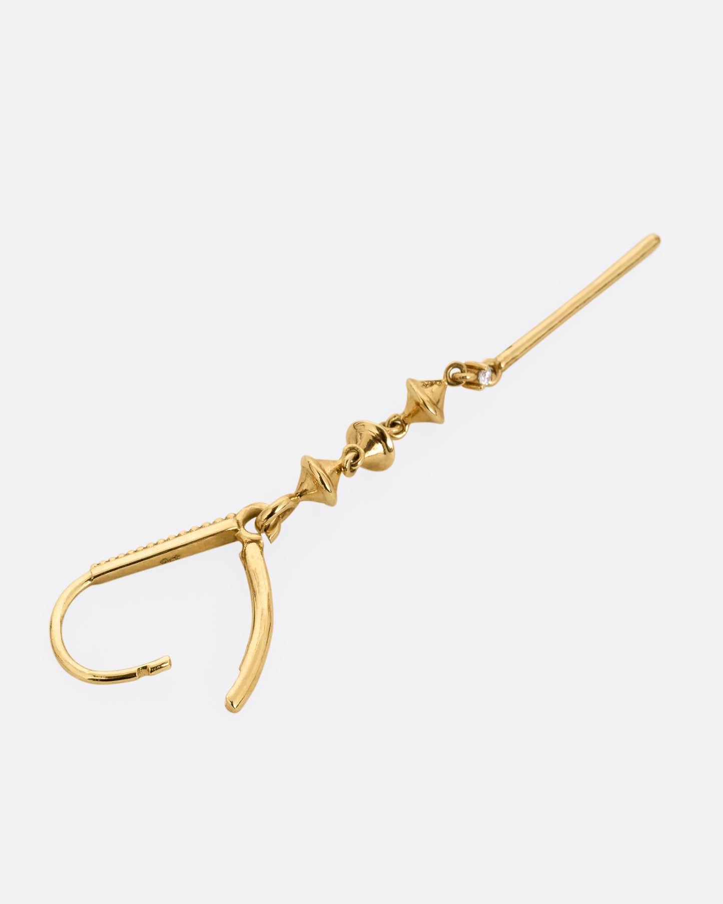 Diamond Honey Hook Bar Earring