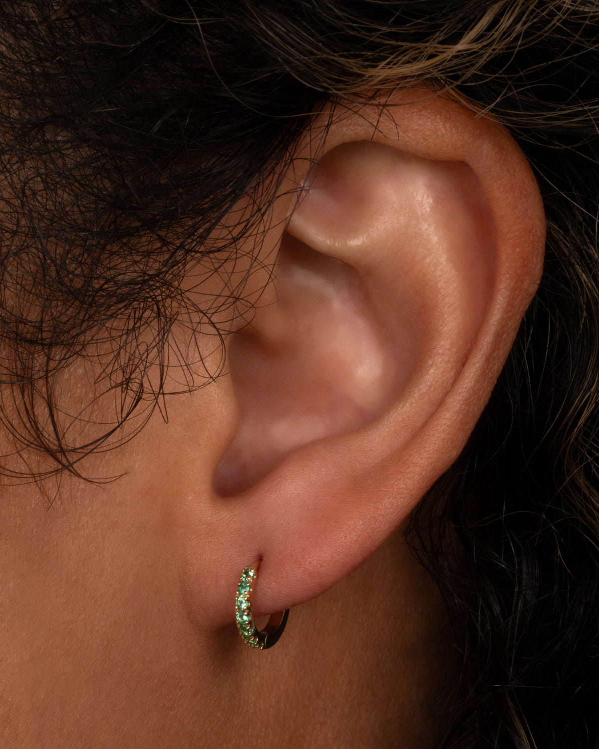 Pavé Diamond Huggie Hoop