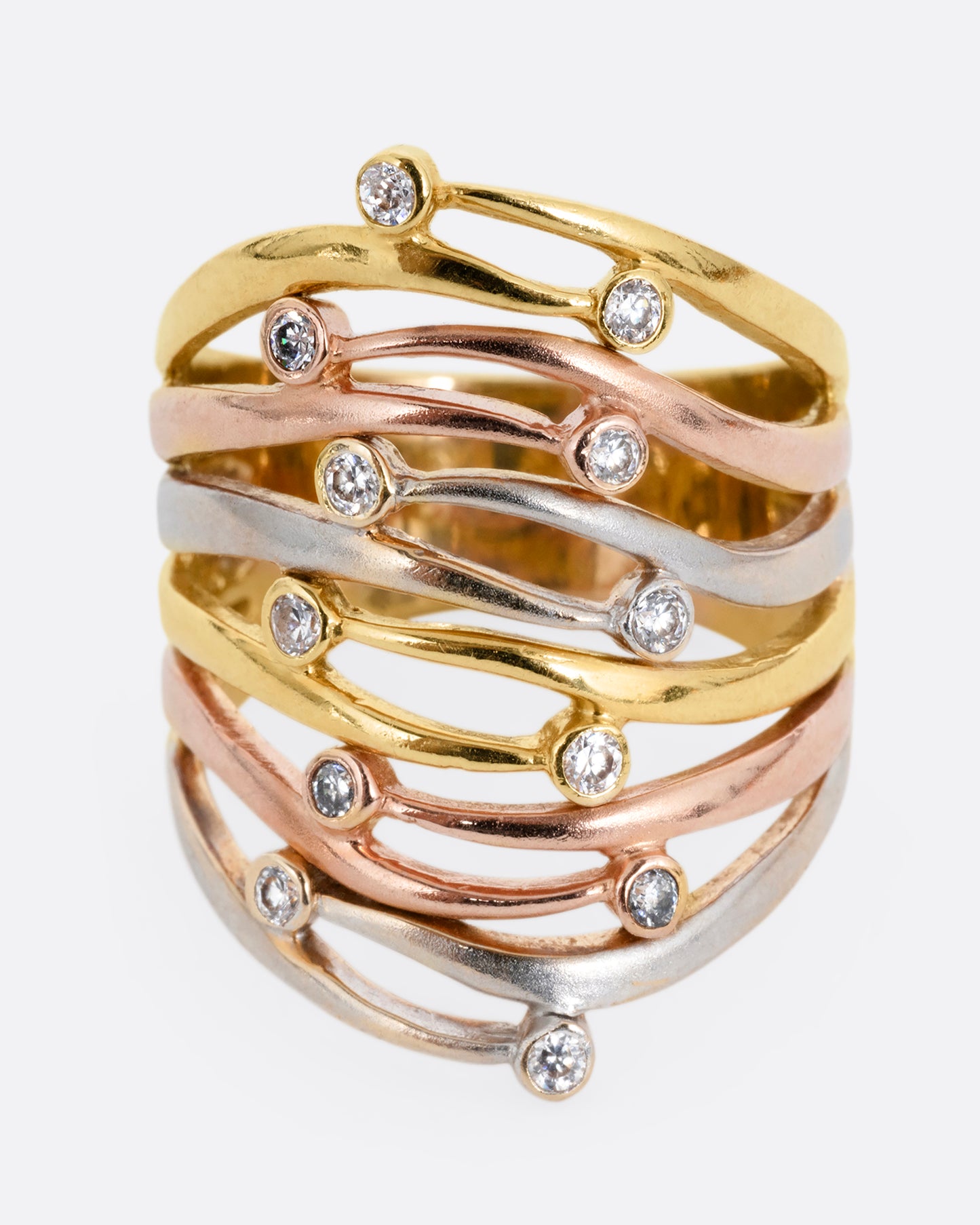Wide Multiband Diamond Ring