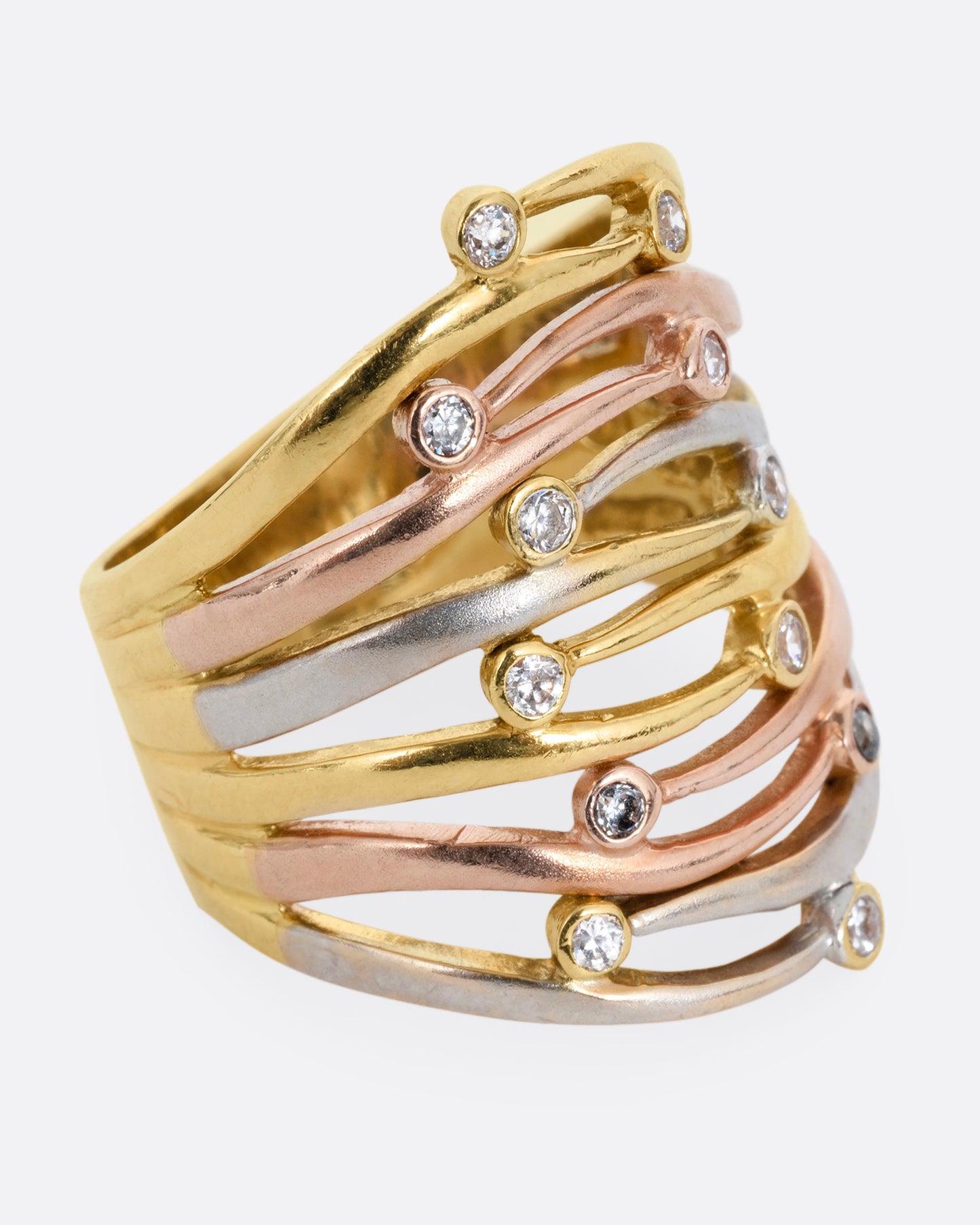 Wide Multiband Diamond Ring