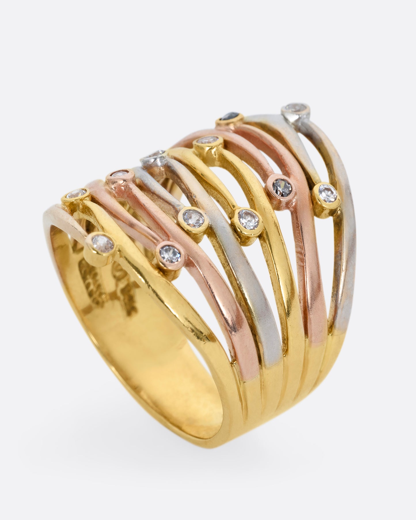 Wide Multiband Diamond Ring