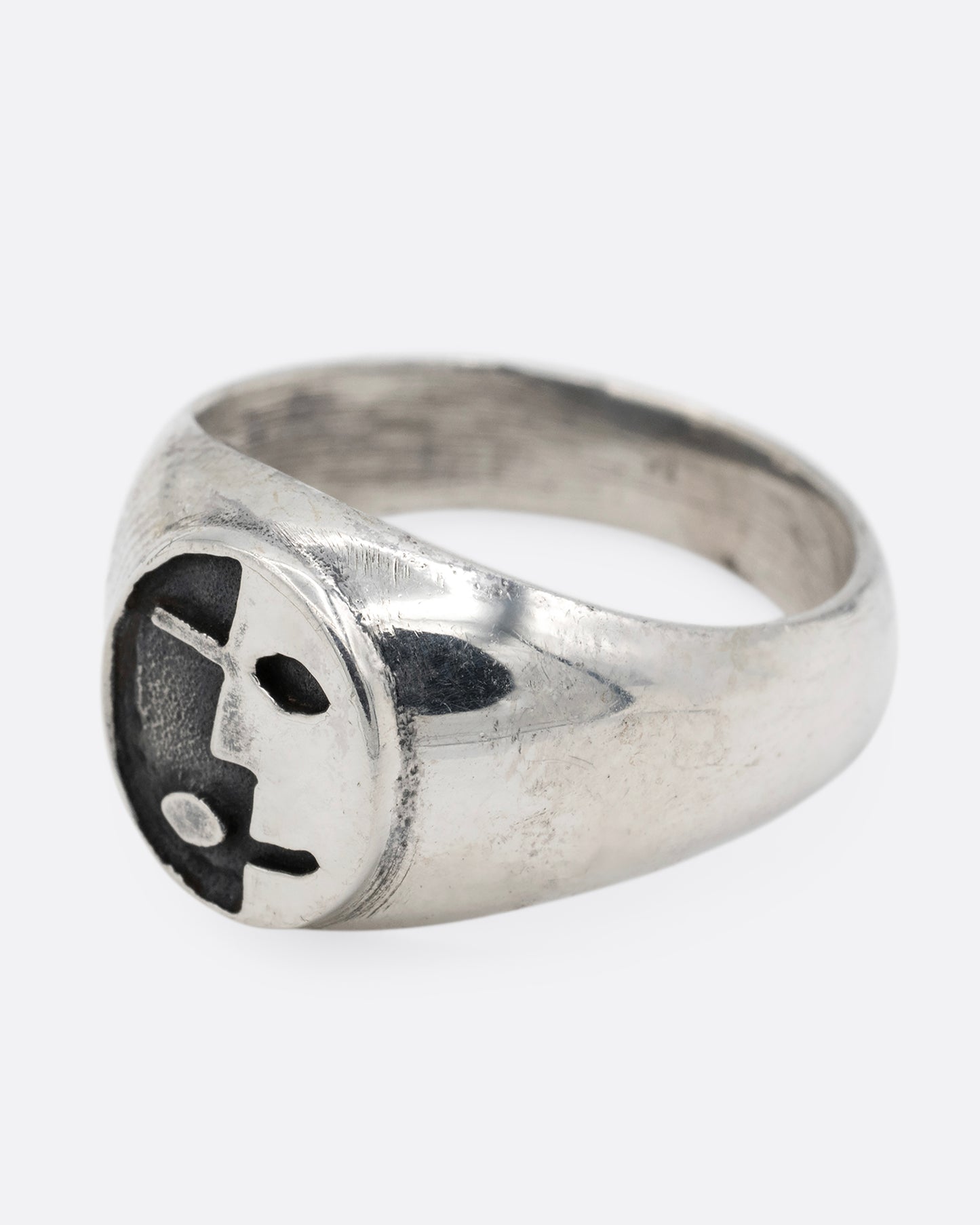 Yin Yang Face Signet Ring