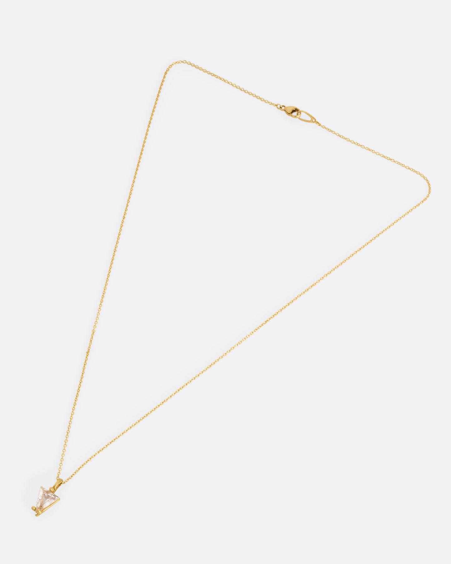 Triangular Morganite Pendant Necklace