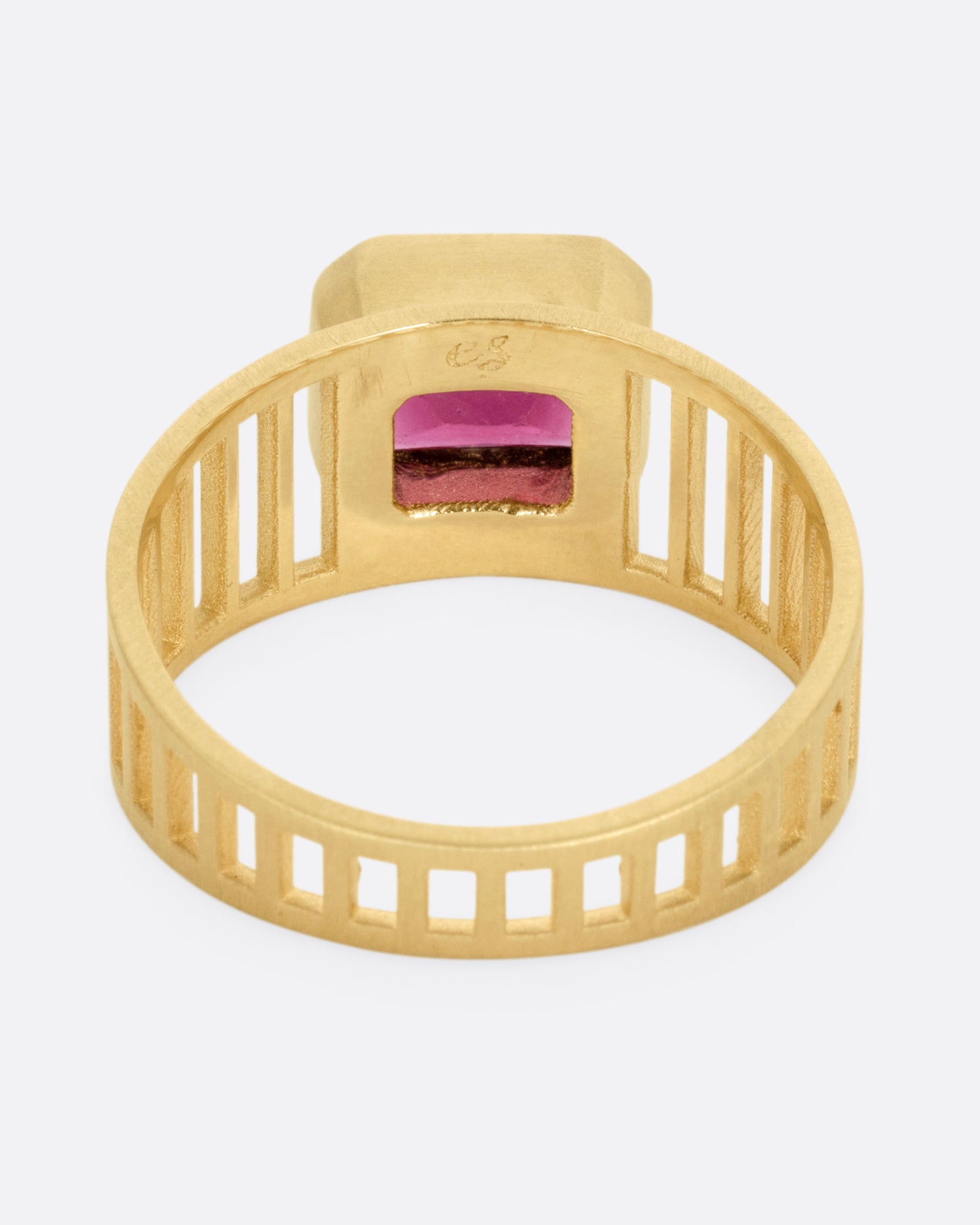 Rhodolite Garnet Cage Ring