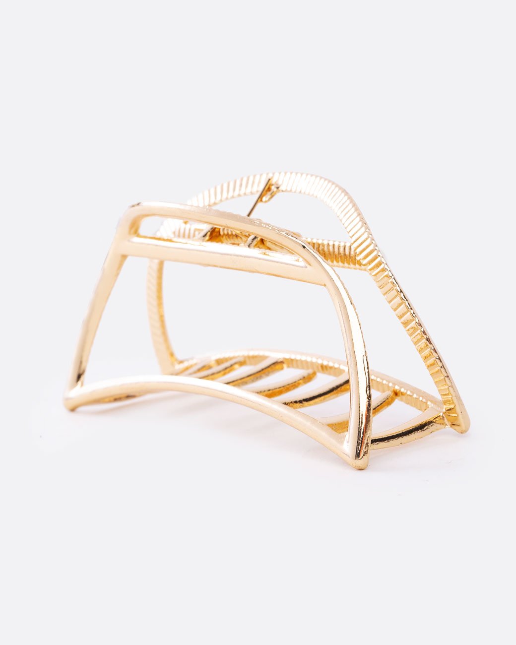 gold hair clip that is long and large, to fit all the hair on ones head into it when wrapped up