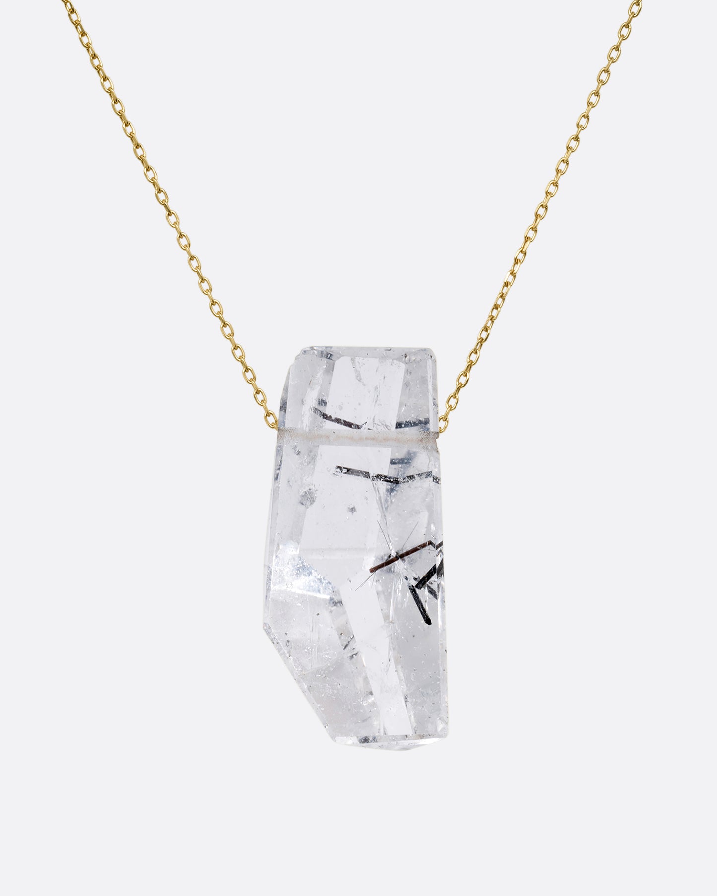 Free-form Tourmalinated Quartz Necklace