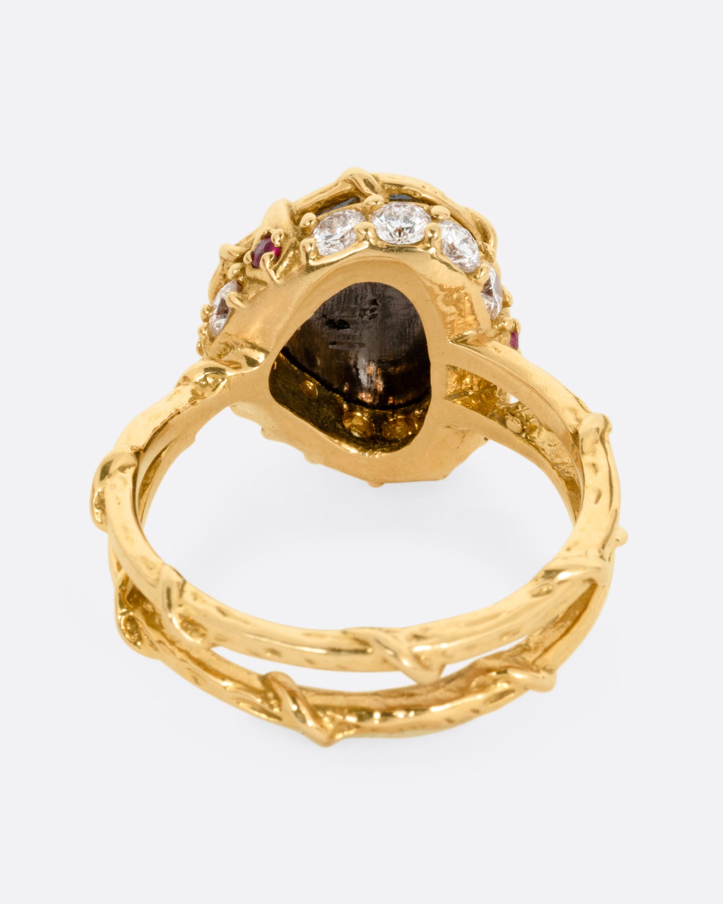 18k rose gold and black diamond Intrigue Crown ring by Karen Karch