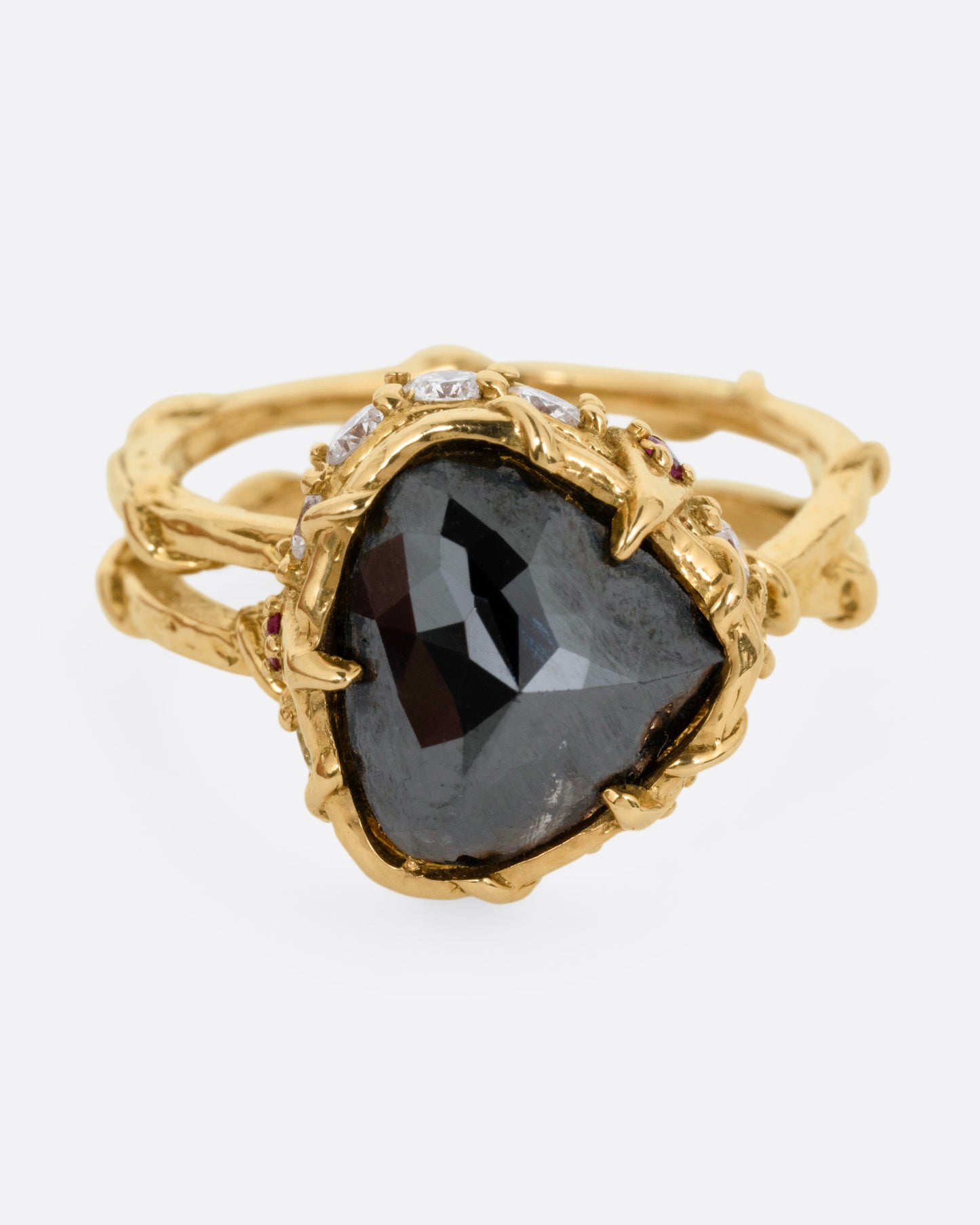 18k rose gold and black diamond Intrigue Crown ring by Karen Karch
