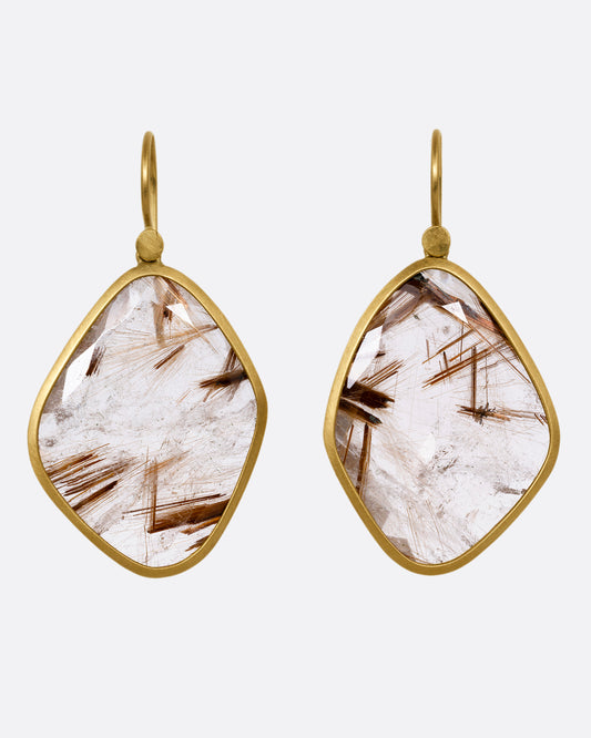 Rutilated Quartz Drop Earrings