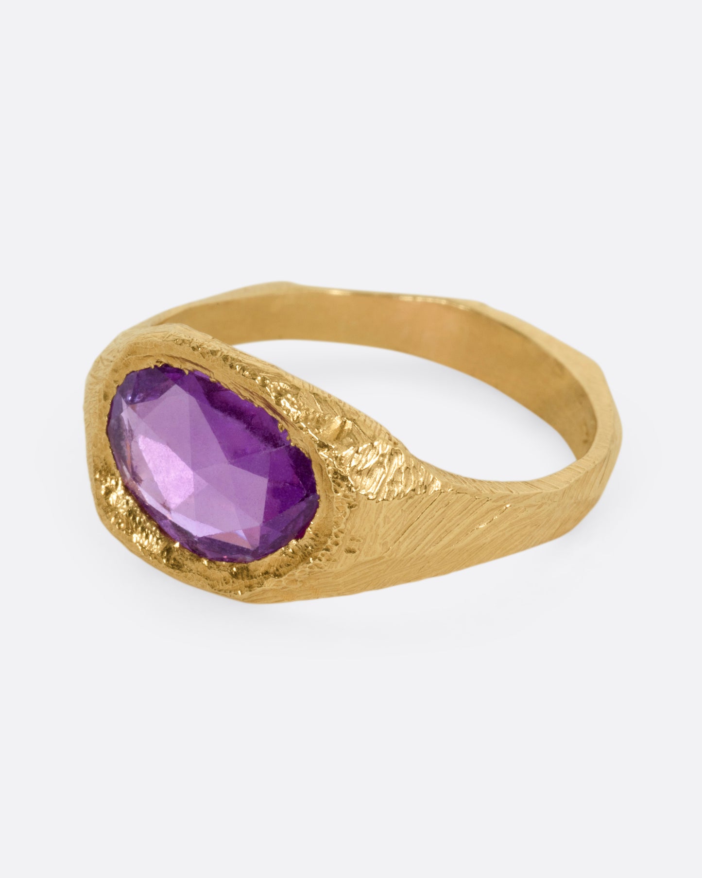 Purple Sapphire Signet Ring