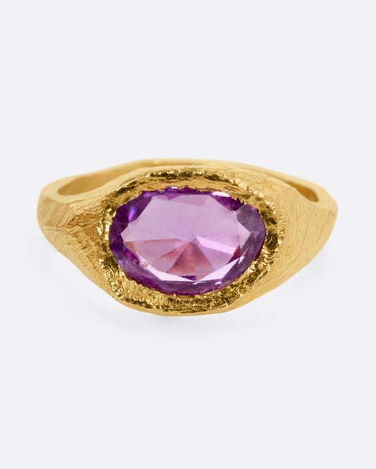 Purple Sapphire Signet Ring