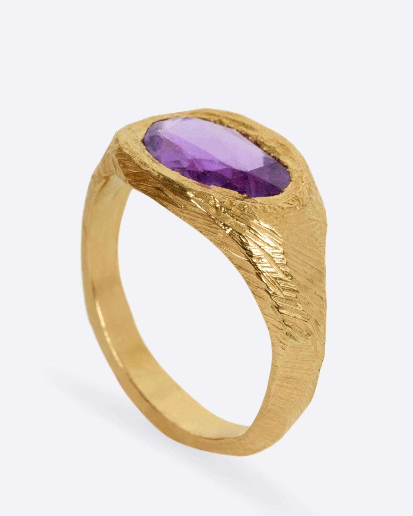 Purple Sapphire Signet Ring
