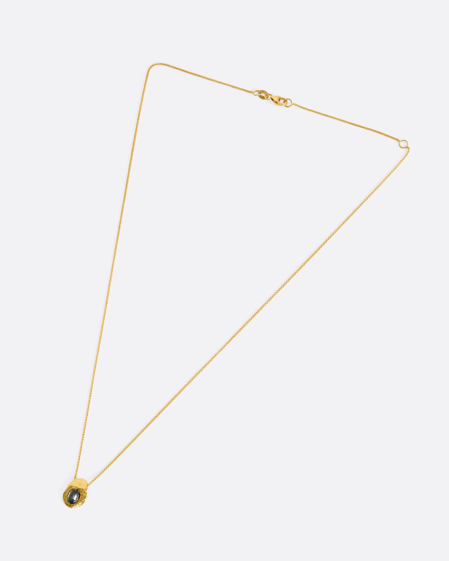 Teal Sapphire Slider Necklace