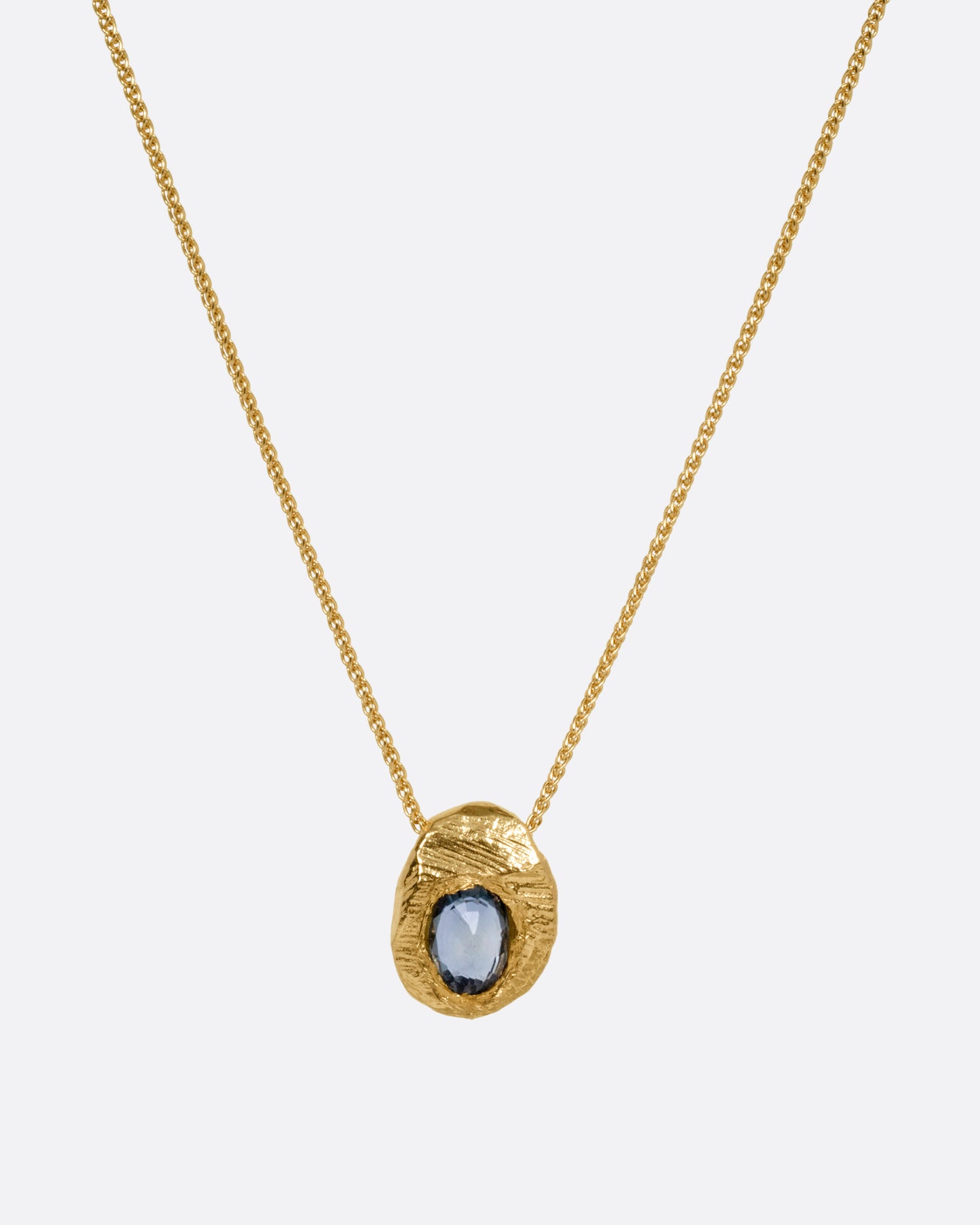 Teal Sapphire Slider Necklace