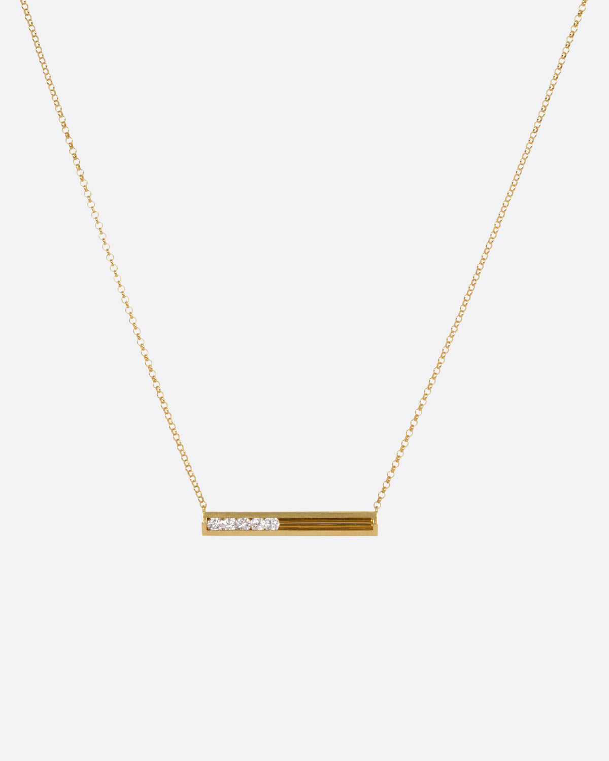 Sliding Diamond Pendant Necklace