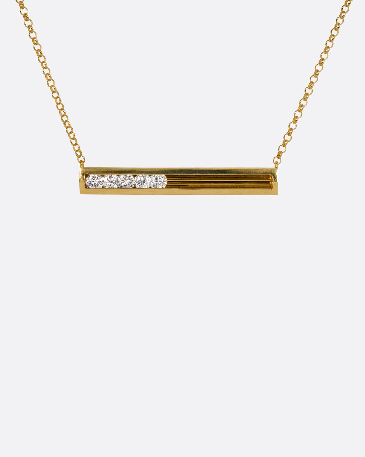 Sliding Diamond Pendant Necklace