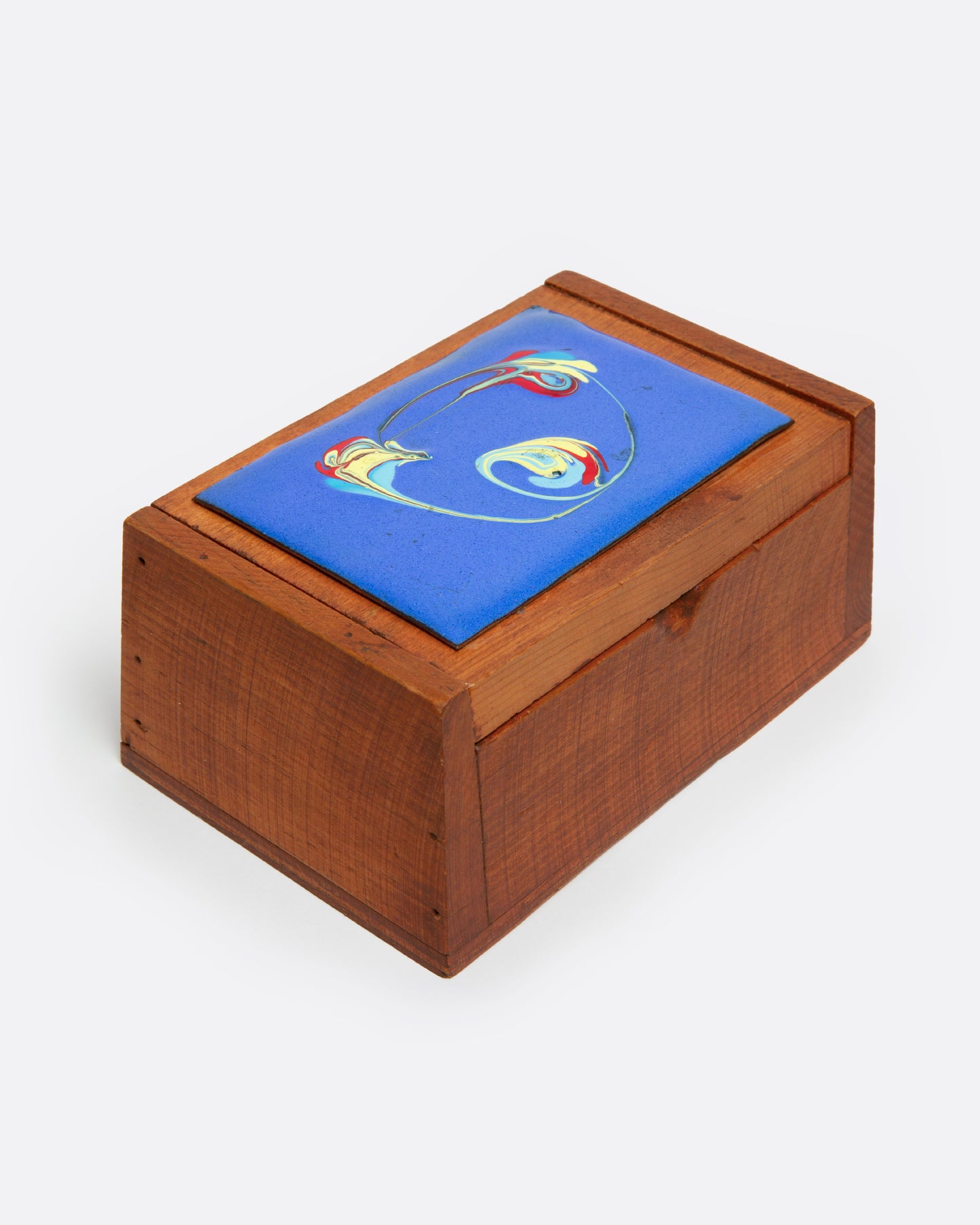 Enamel and Wooden Trinket Box