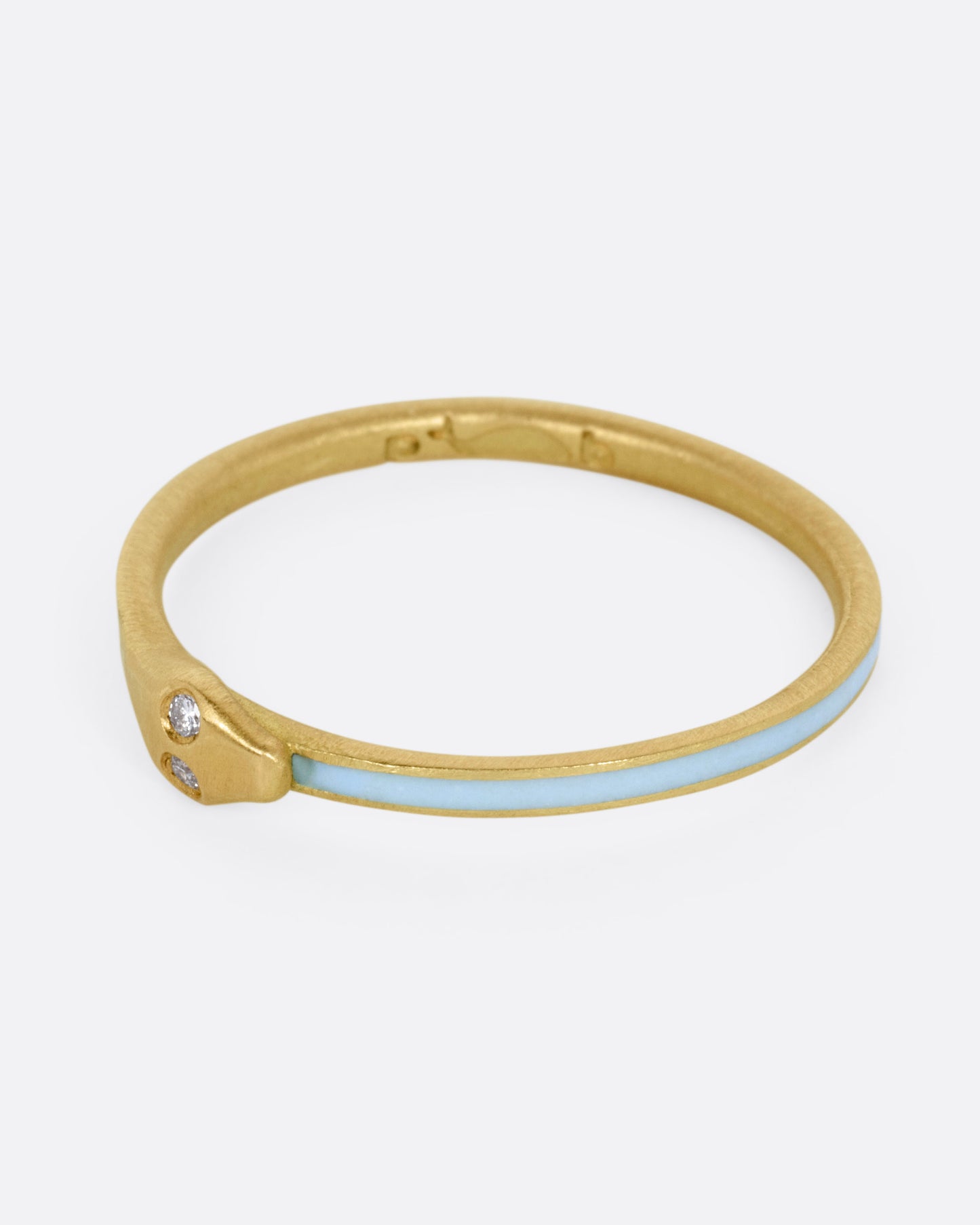 Pale Blue Enamel Ouroboros Ring