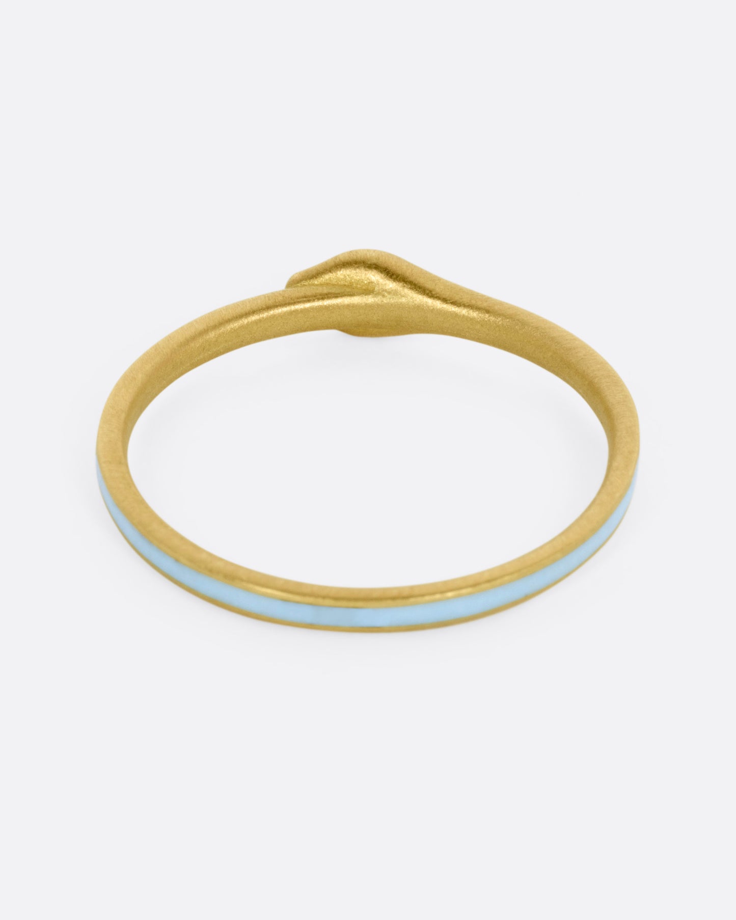 Pale Blue Enamel Ouroboros Ring