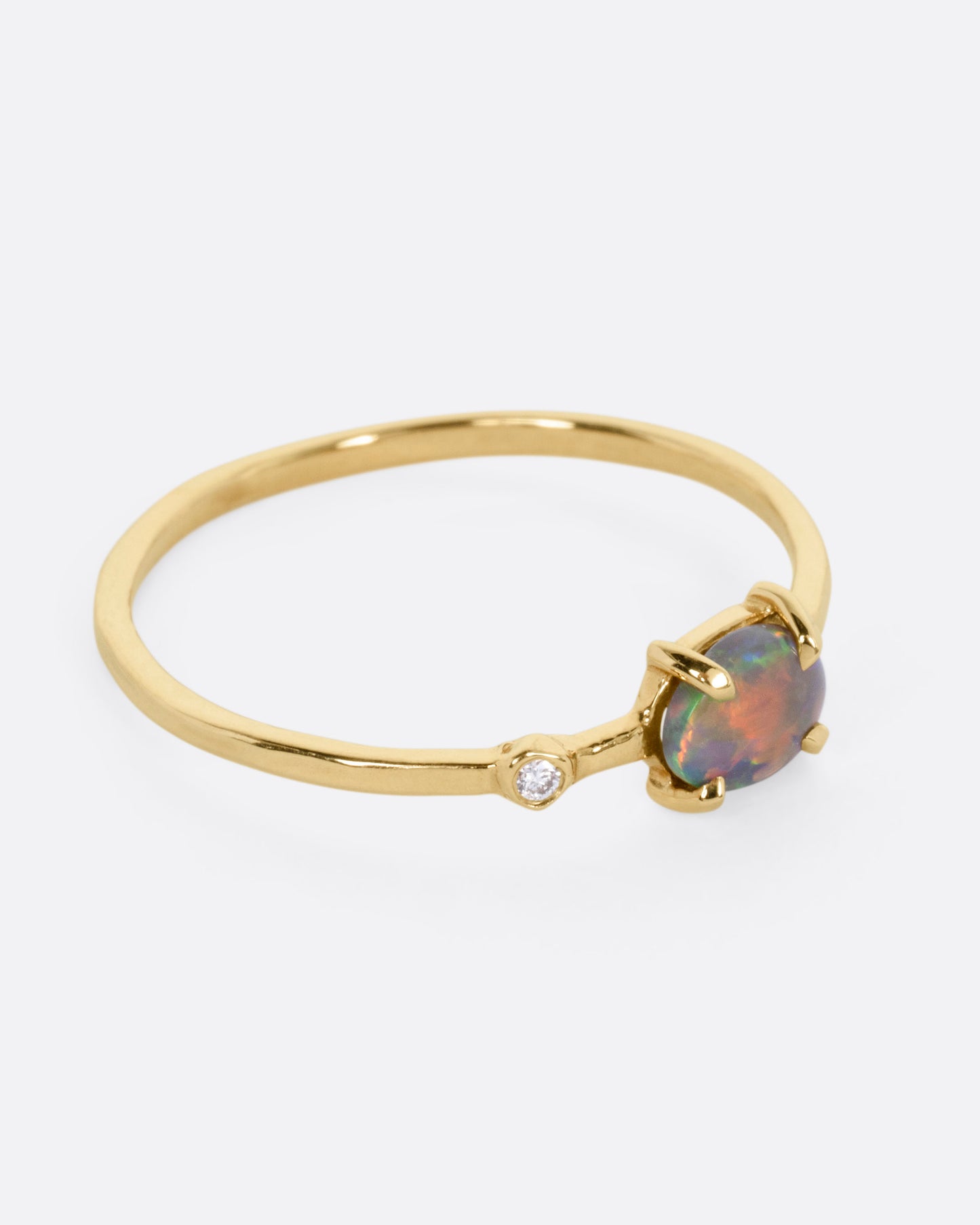 Australian Opal and Diamond Wink Ring