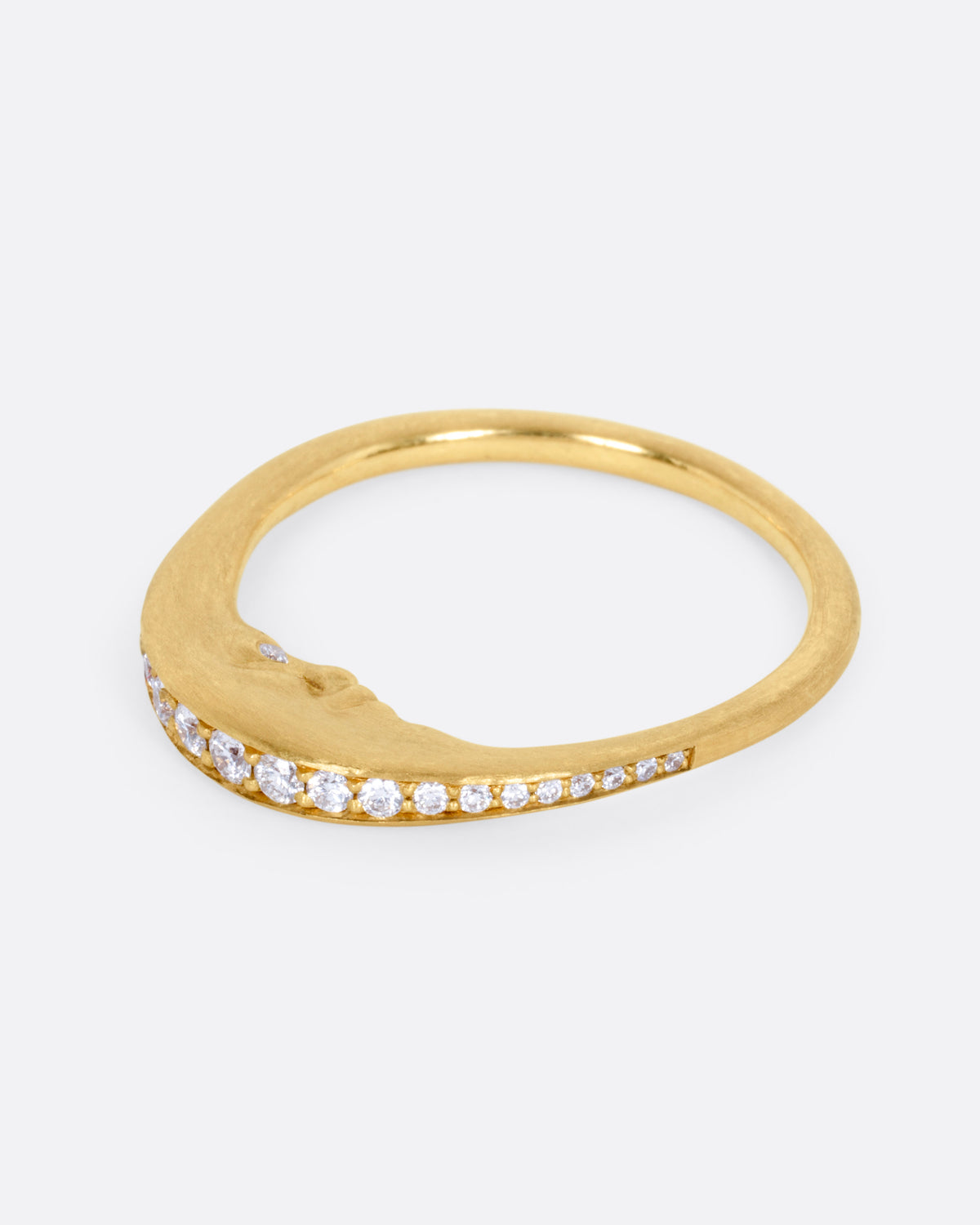 Crescent Moon Face Diamond Ring
