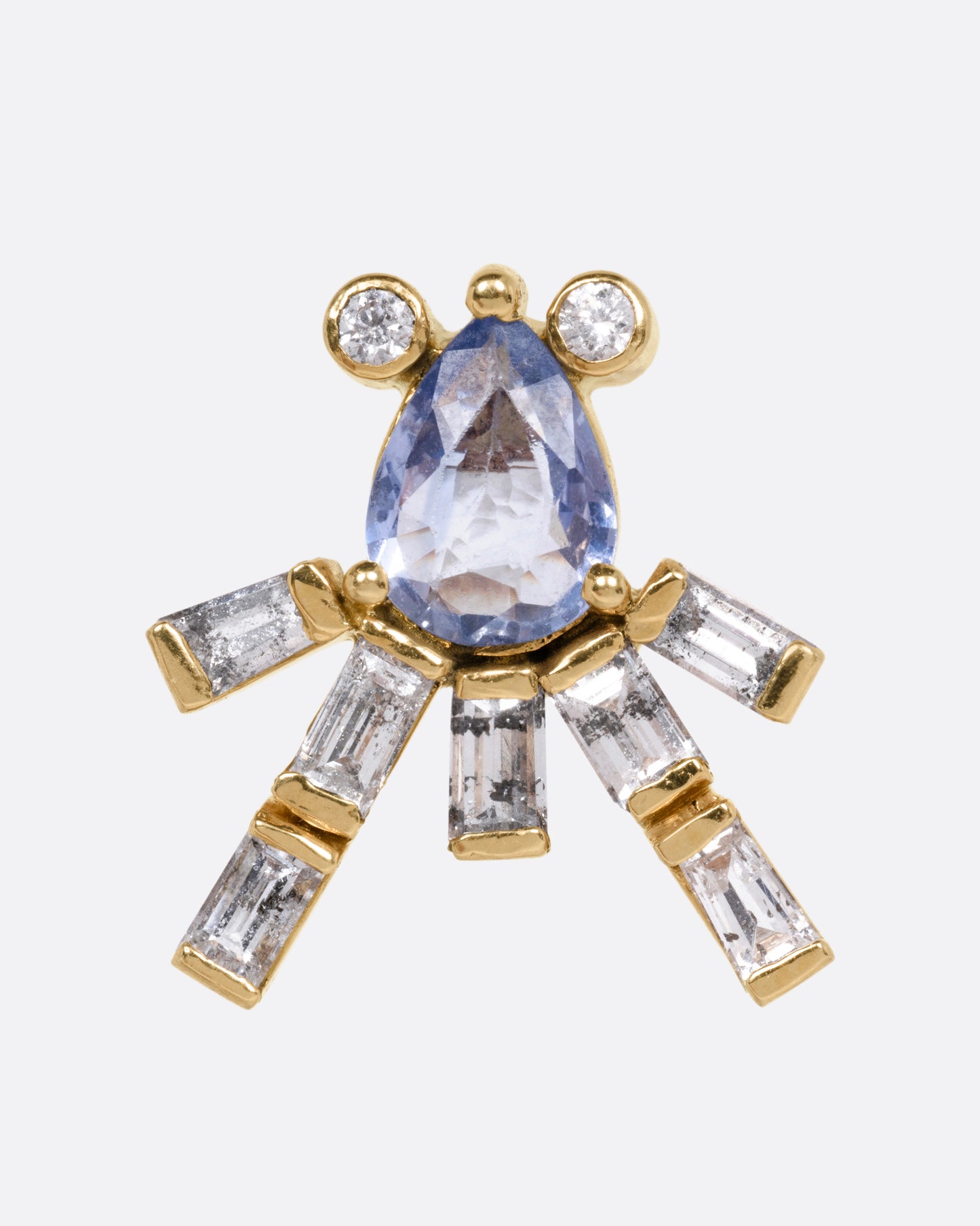 Tanzanite and Diamond Octopus Stud Earring