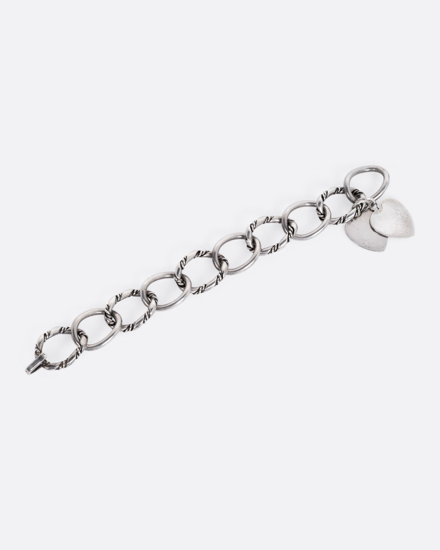Cable Chain Bracelet with Heart Shaped Tags