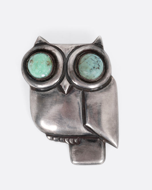Turquoise Eyed Owl Pin