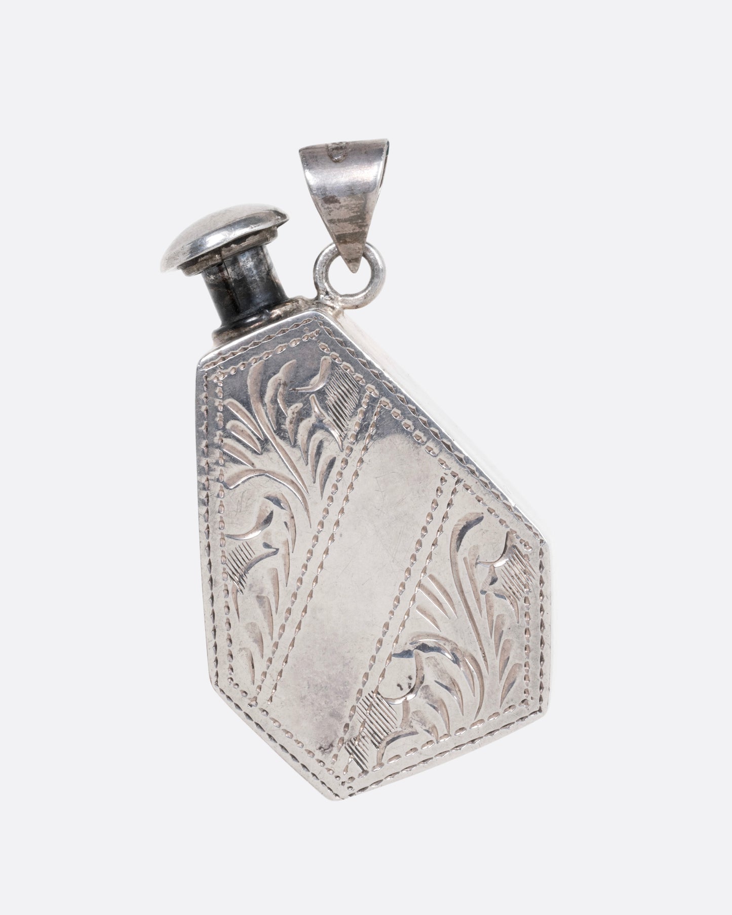 Botanical Etched Perfume Bottle Pendant