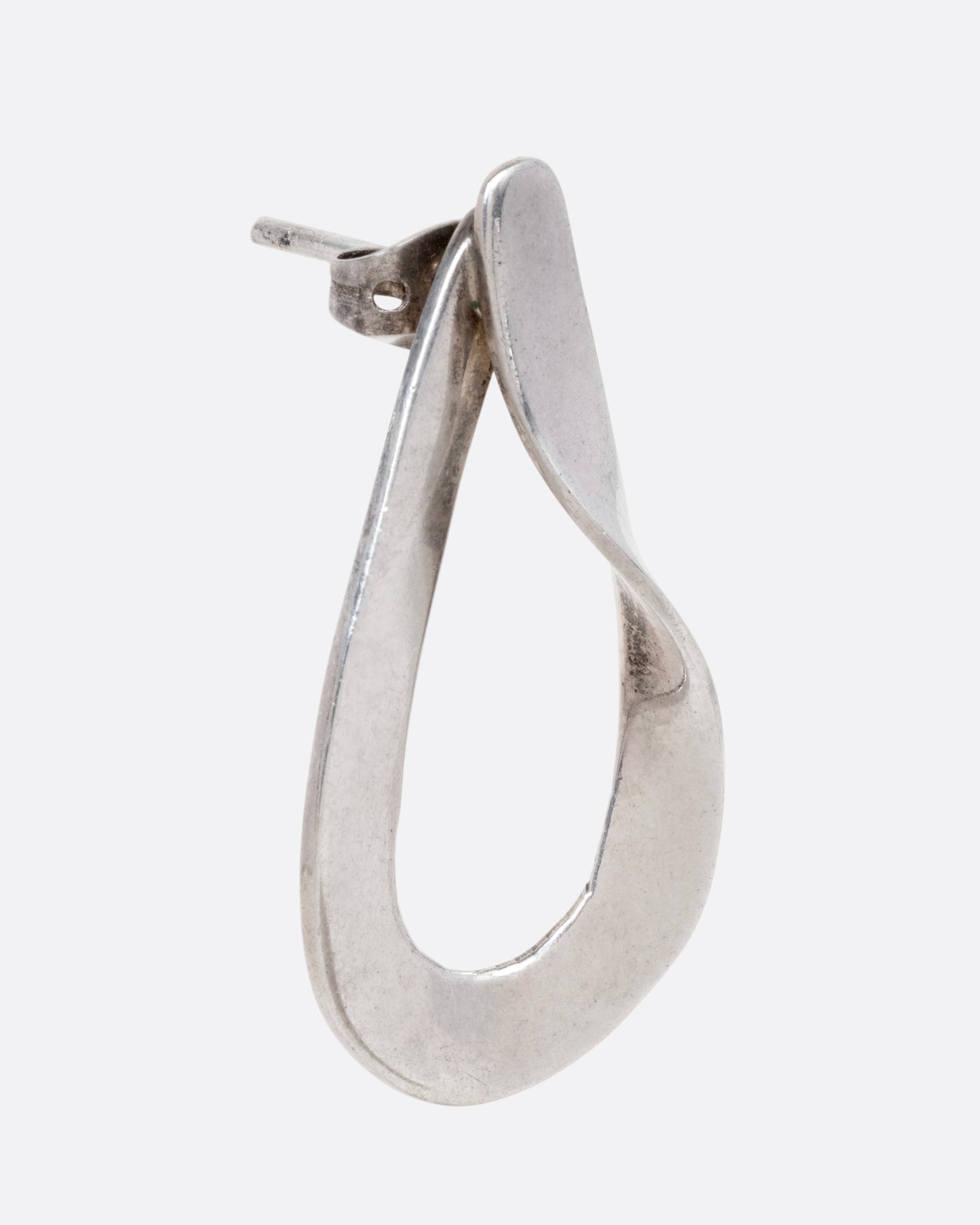 Twisted Flat Teardrop Stud Earrings