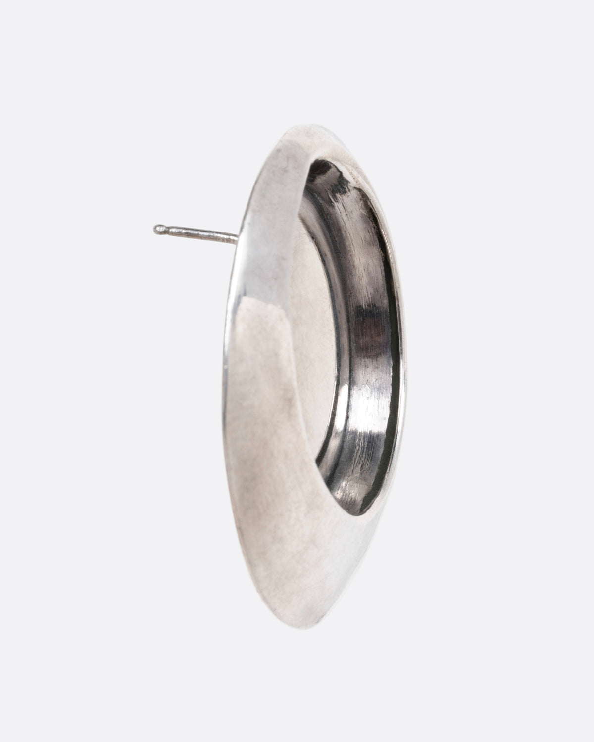 Recessed Button Stud Earrrings