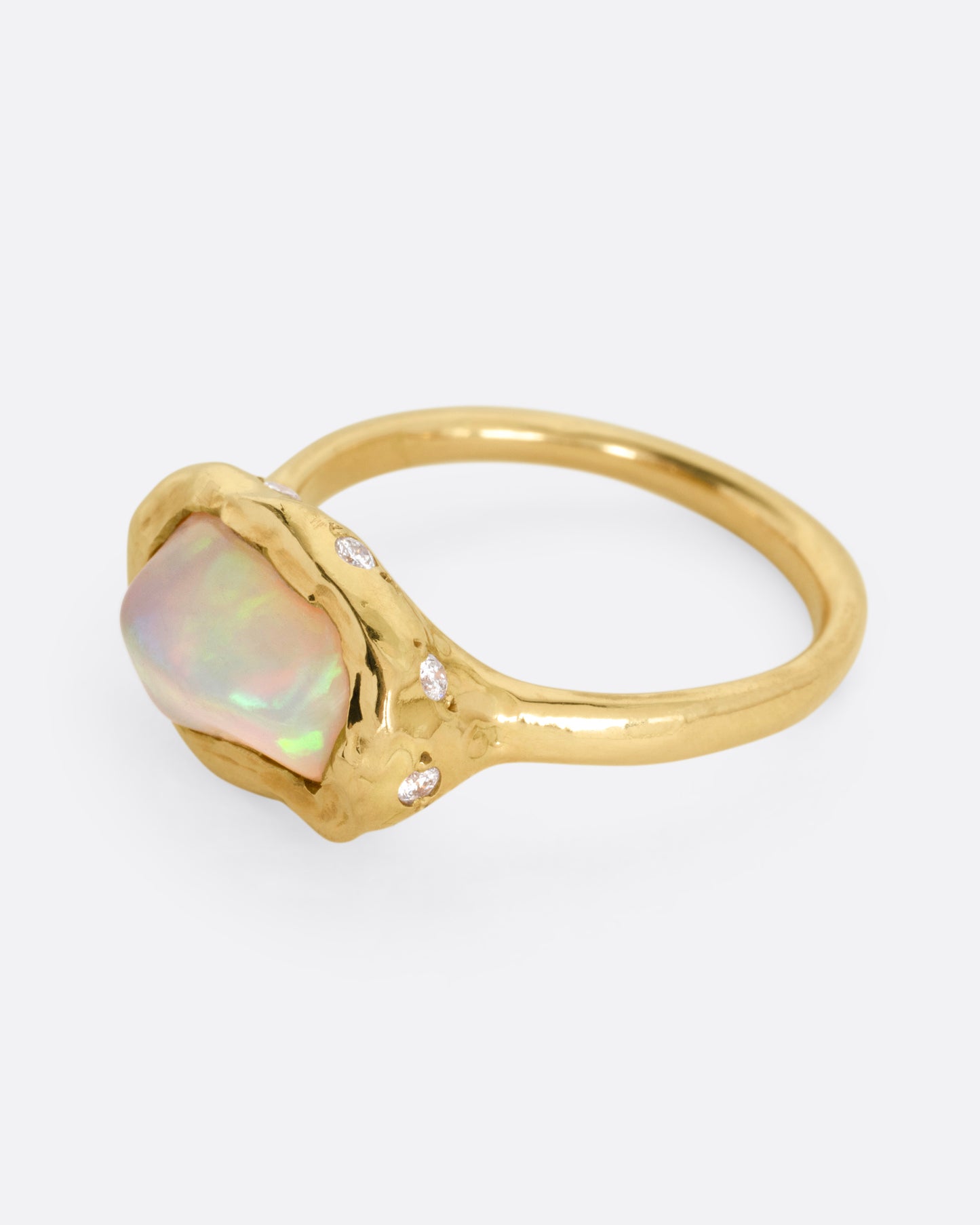 Opal Sprites Rainbow Water Rock Ring