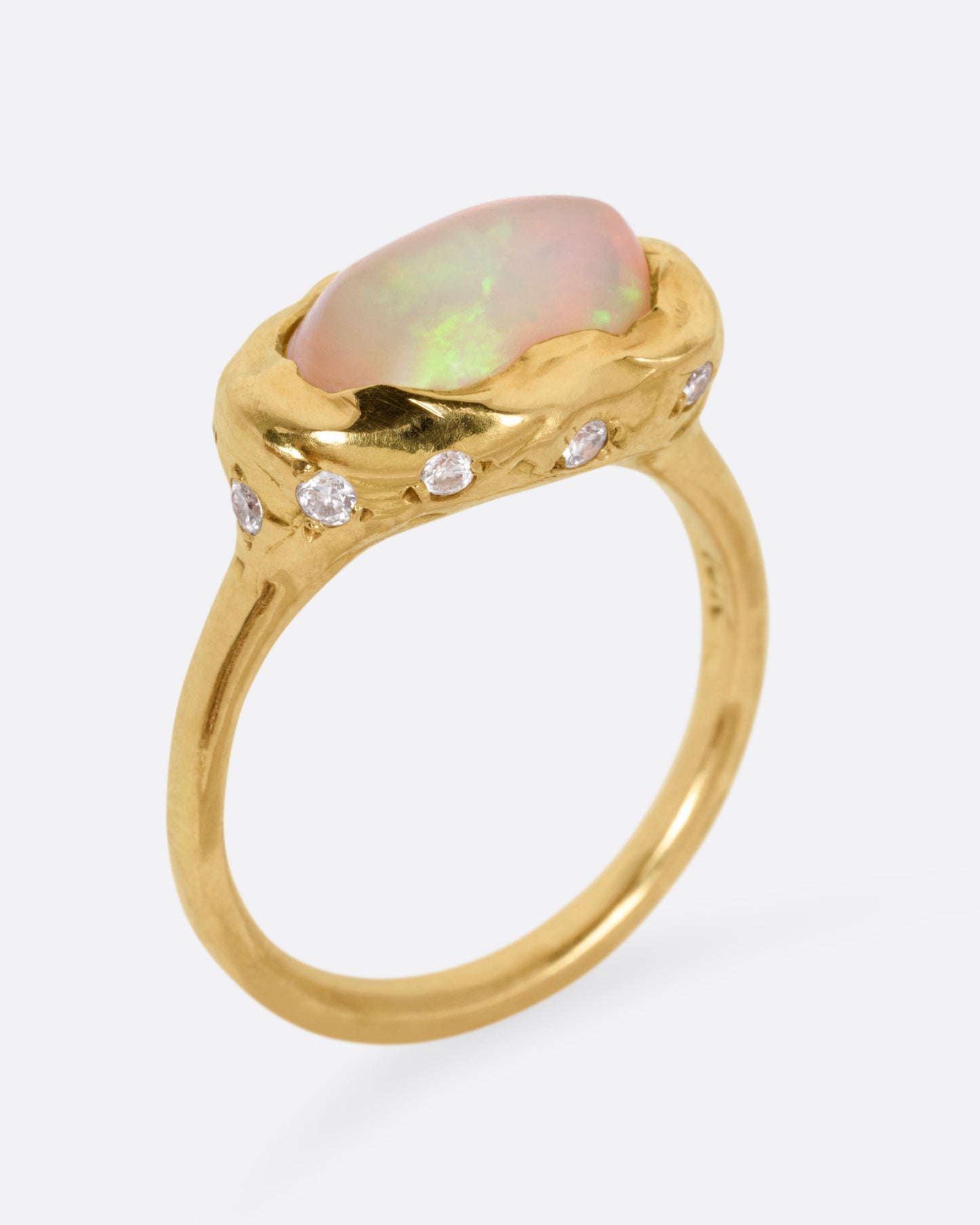 Opal Sprites Rainbow Water Rock Ring