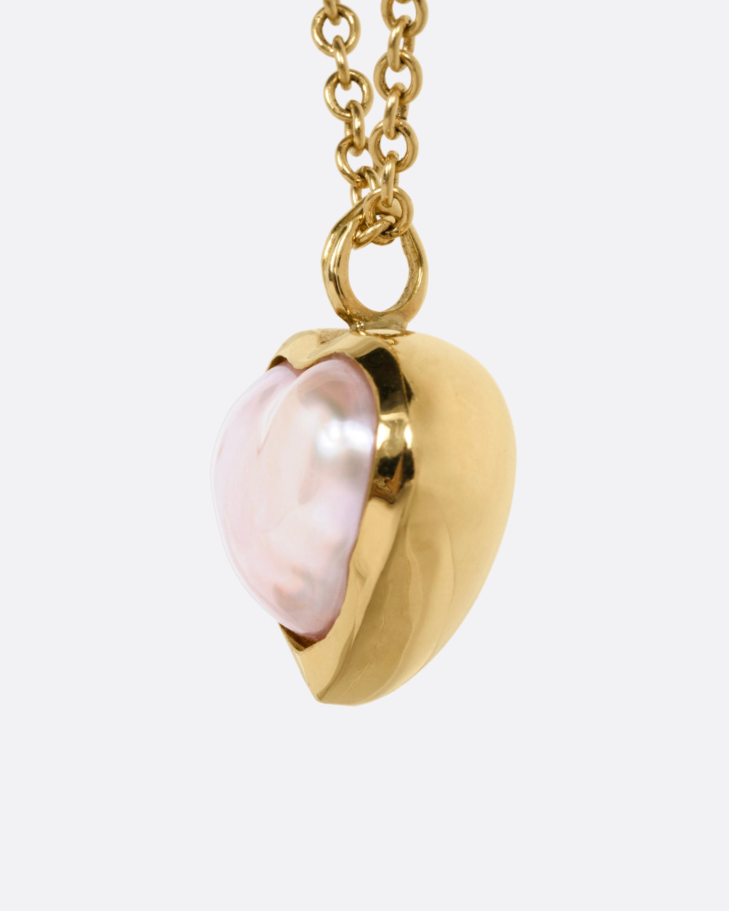 Opalescent Heart Pearl and Diamond Necklace