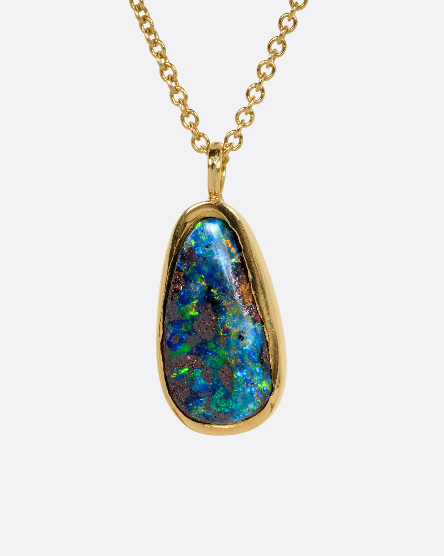 Galaxy Boulder Opal Pendant Necklace