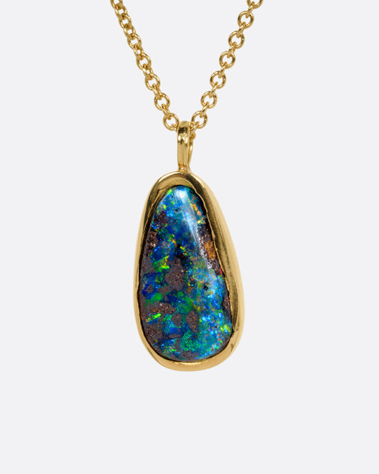 Galaxy Boulder Opal Pendant Necklace