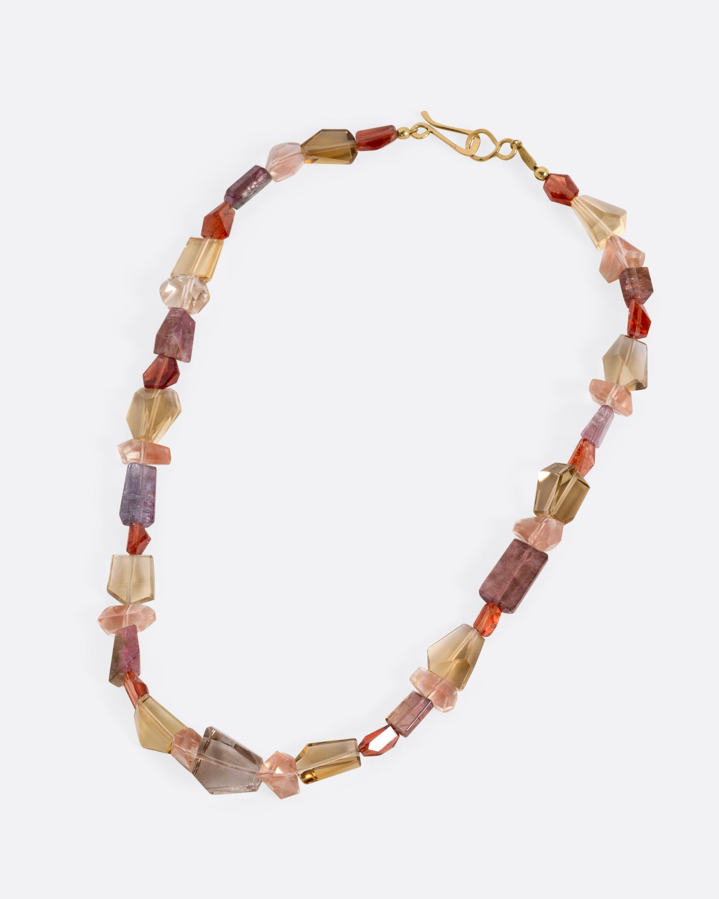 Tourmaline, Garnet, Hessonite, Sunstone, and Citrine Choker Necklace