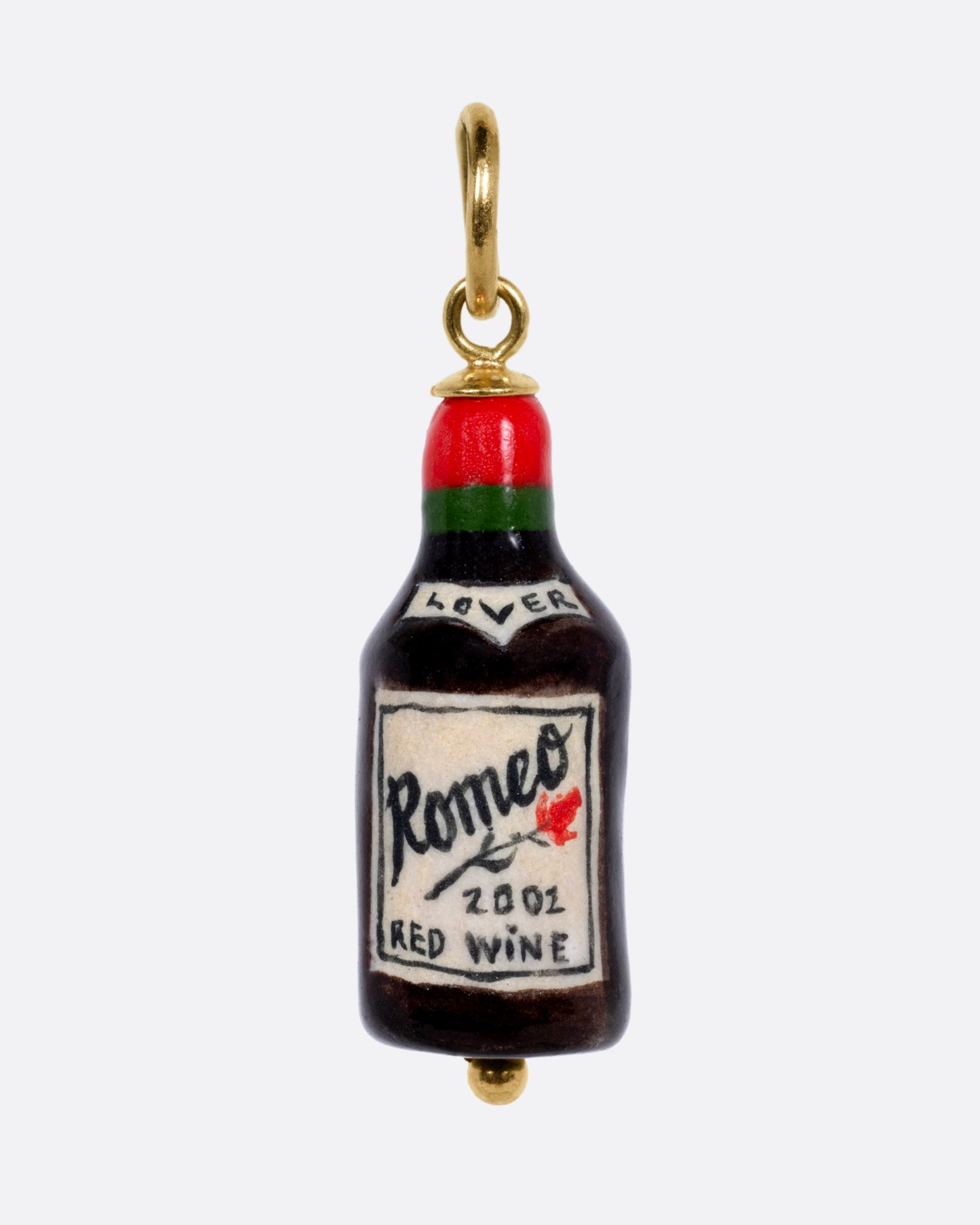 'Romeo' Red Wine Bottle Charm