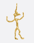 Yellow gold abstract creature pendant.