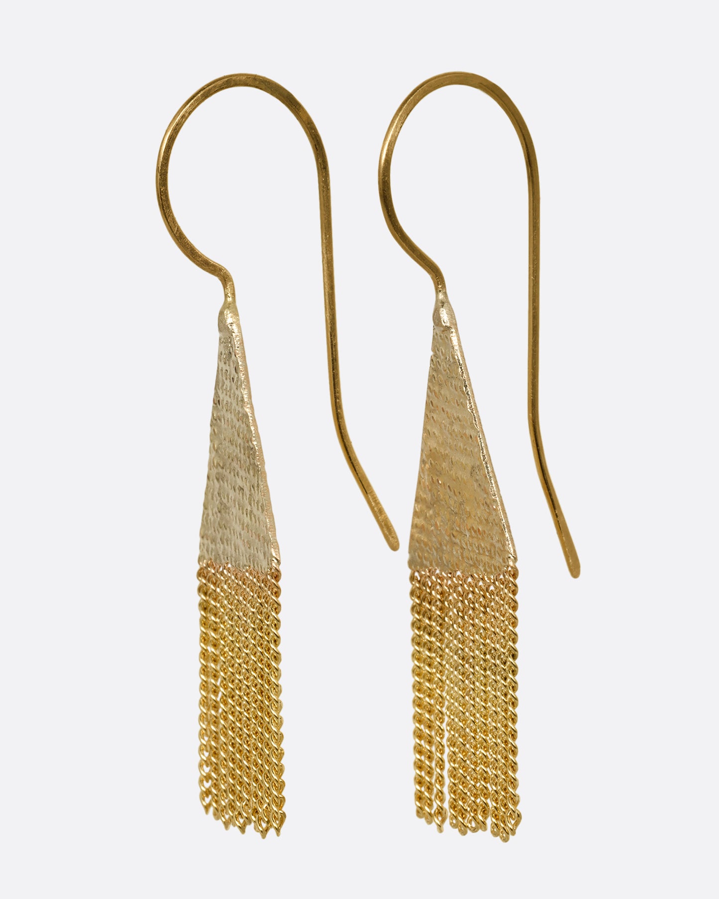 Gold Triangle Dangle Earrings 
