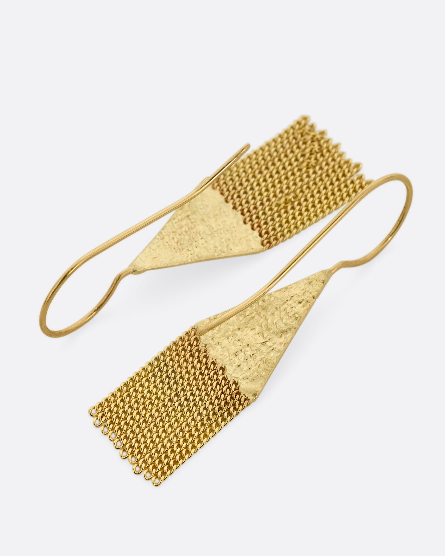 Gold Triangle Dangle Earrings 