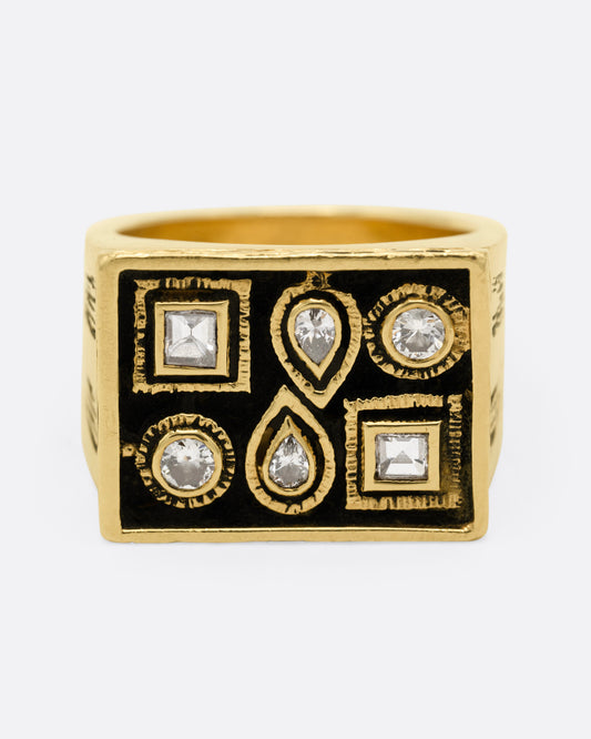 Mixed Cut Diamond Signet Ring