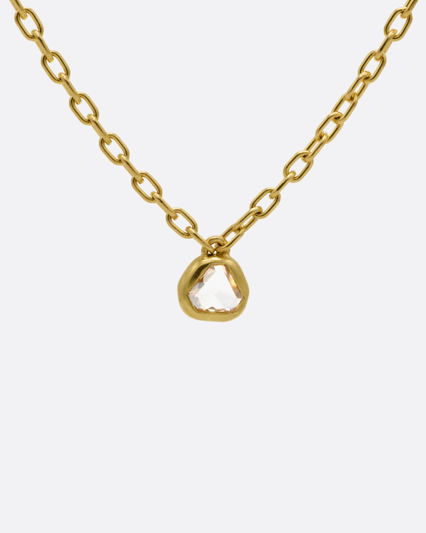 Triangular Diamond Pendant Necklace