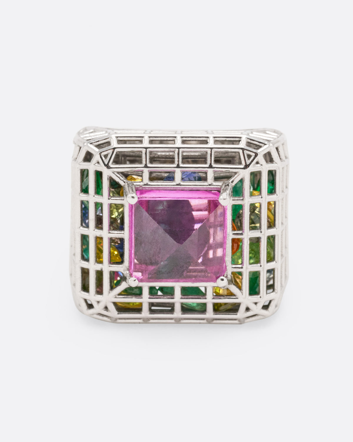 Pink Sapphire Cagey Dome Ring